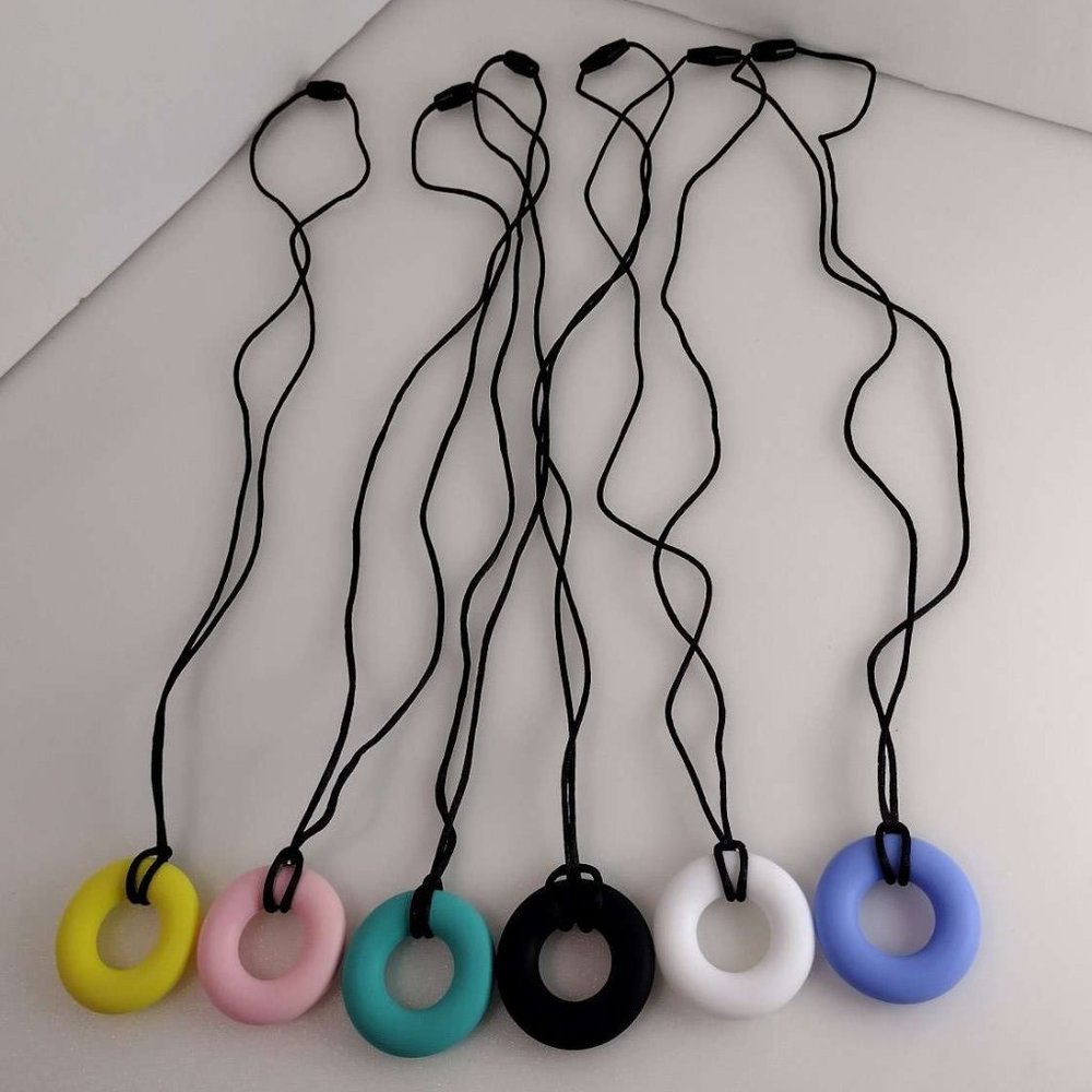 6 Chew Pendant Chewable Toys for Boys and Girls with Autism, ADHD, Donuts